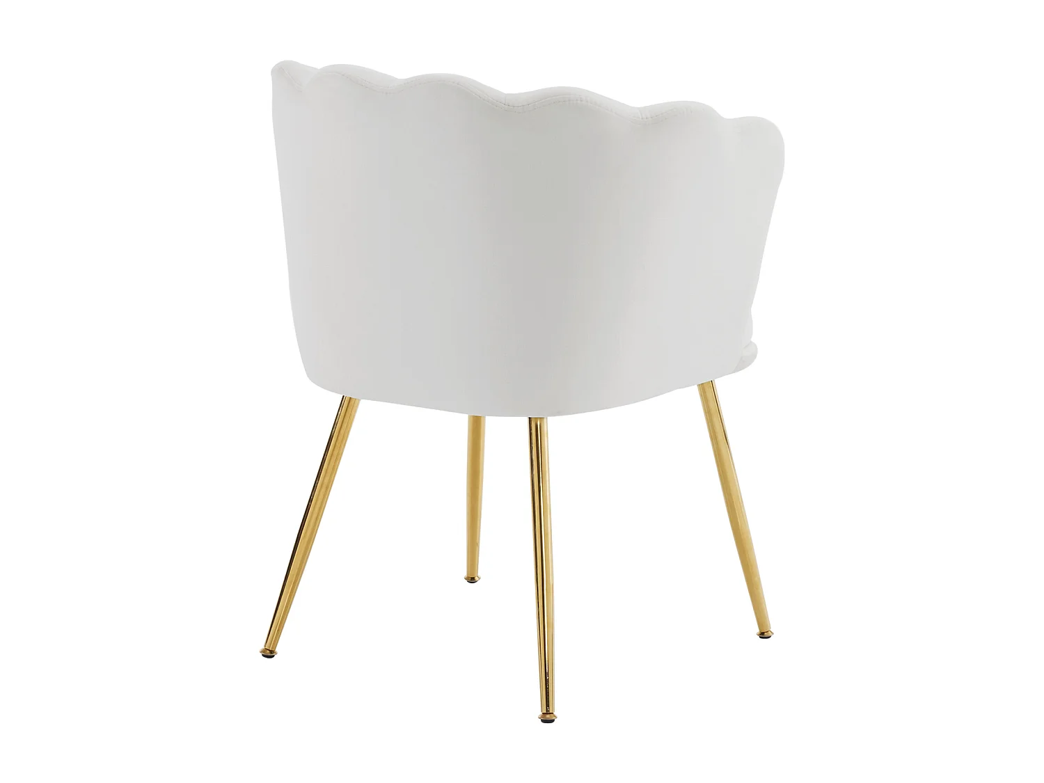 1 Chaise en velours - avec dossier en forme de pétale - pieds en métal doré - Beige