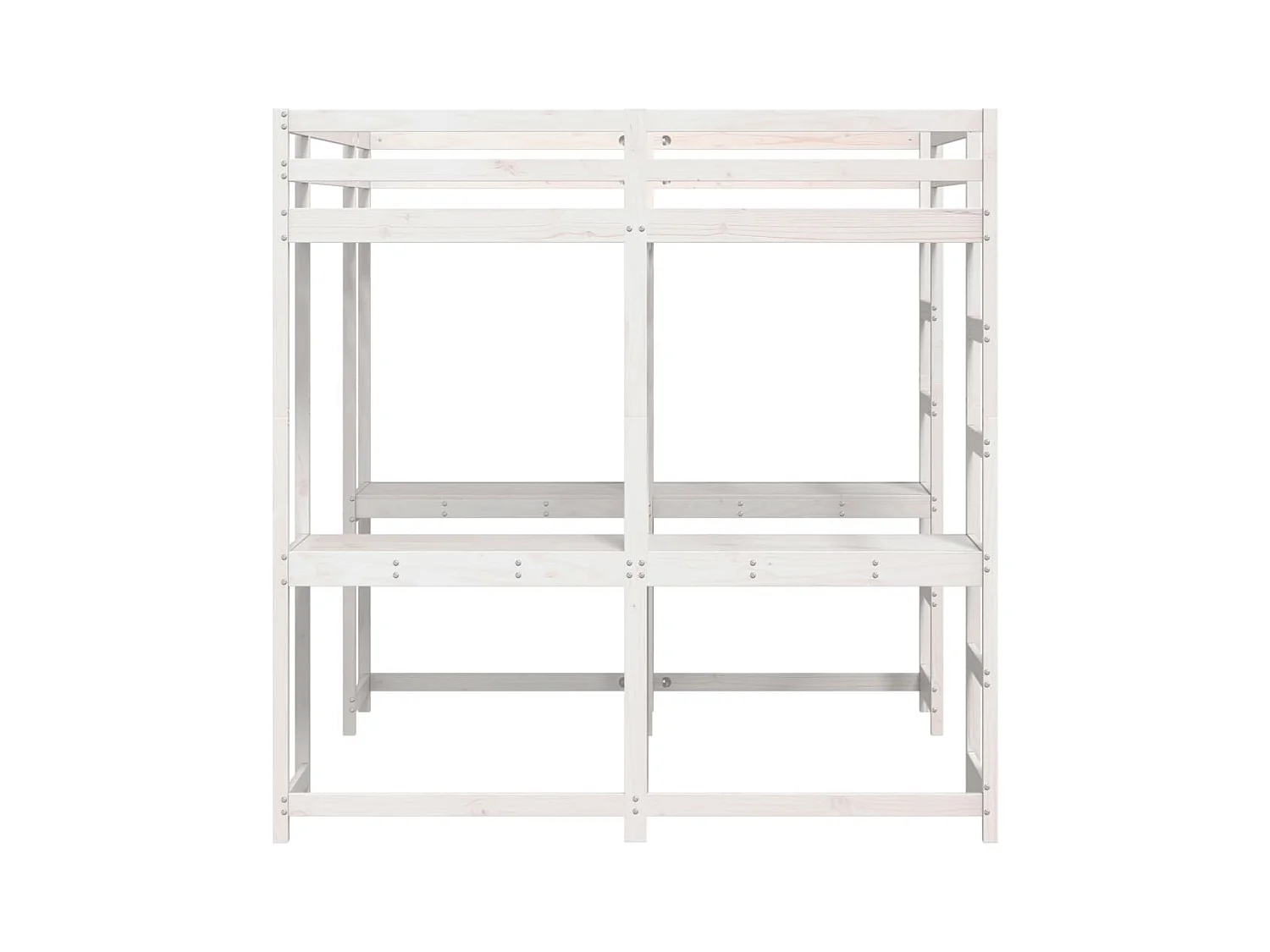 Lit superposé et bureau et échelle 180x200cm bois de pin massif