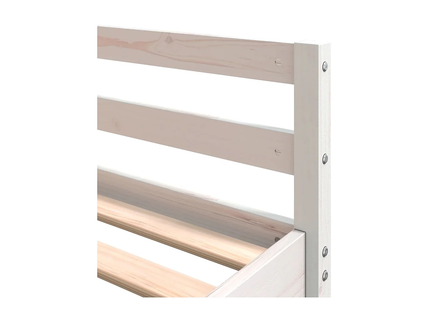 Cama alta c/ secretária e escada 180x200 cm pinho maciço branco