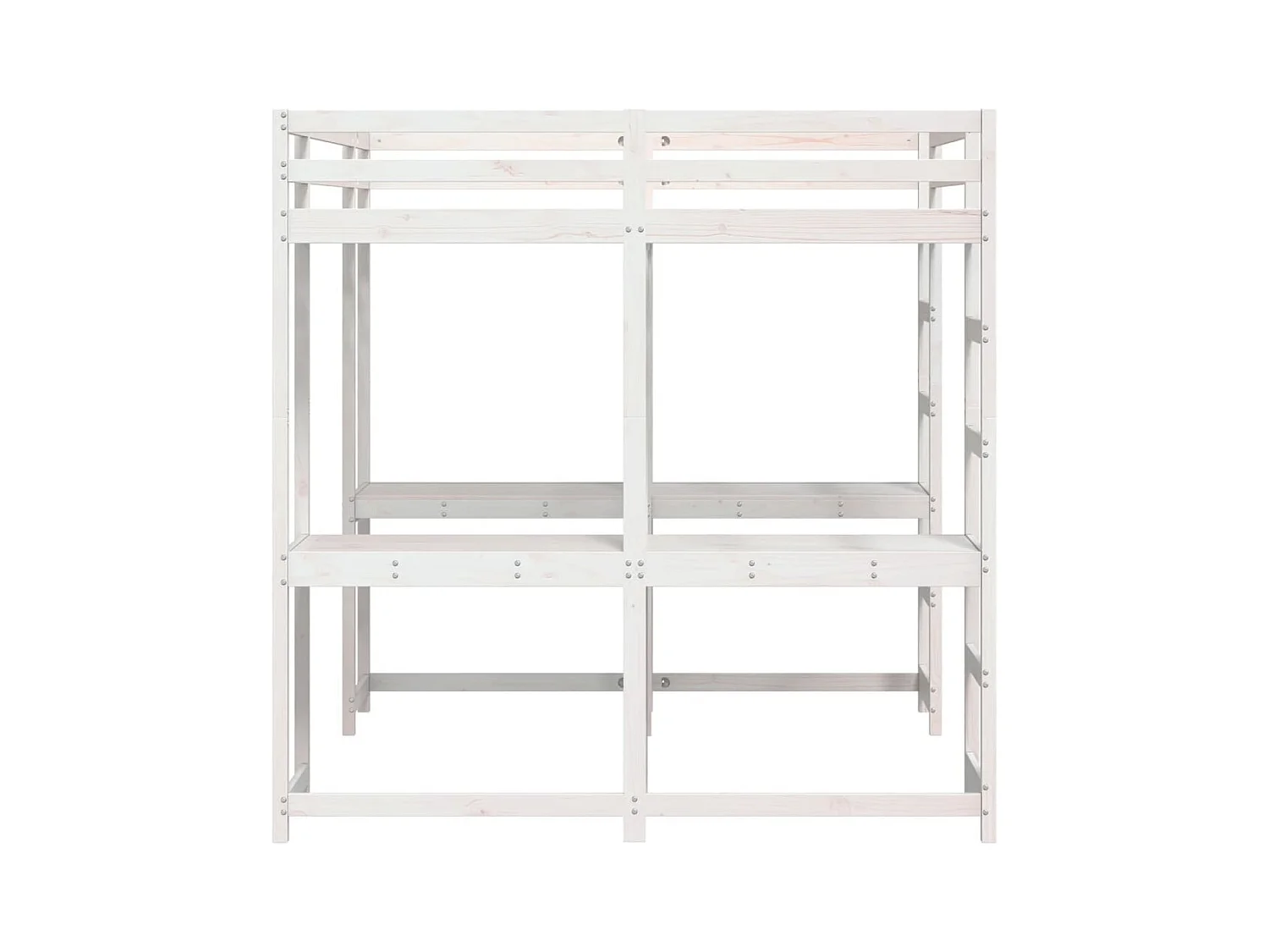 Lit superposé et bureau et échelle 160x200cm bois de pin massif