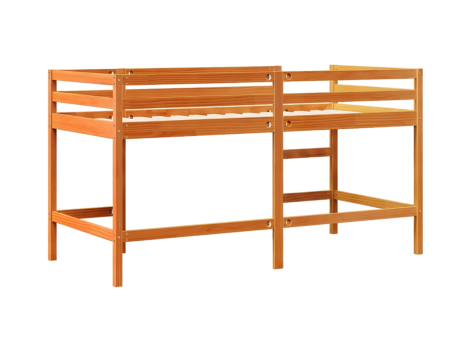 Lit mezzanine enfants avec échelle 90x190 cm bois de pin massif