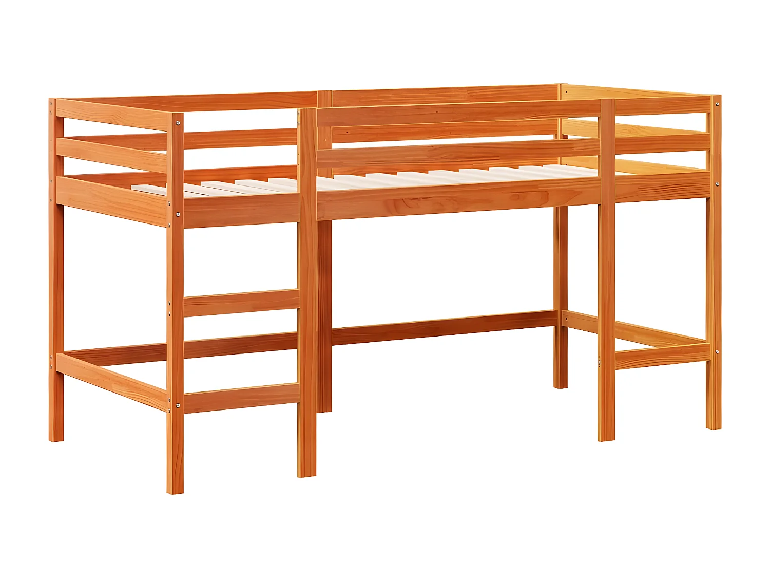 Lit mezzanine enfants avec échelle 90x190 cm bois de pin massif