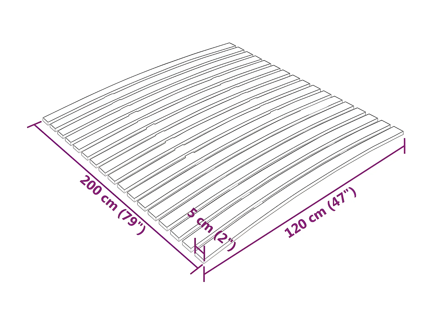 Sommier à lattes avec 17 lattes 120x200 cm