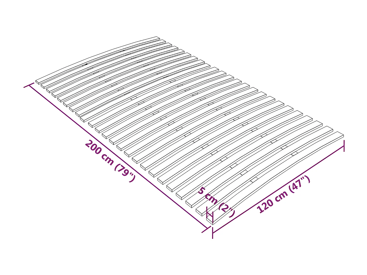 Estrado de ripas com 24 ripas 120x200 cm