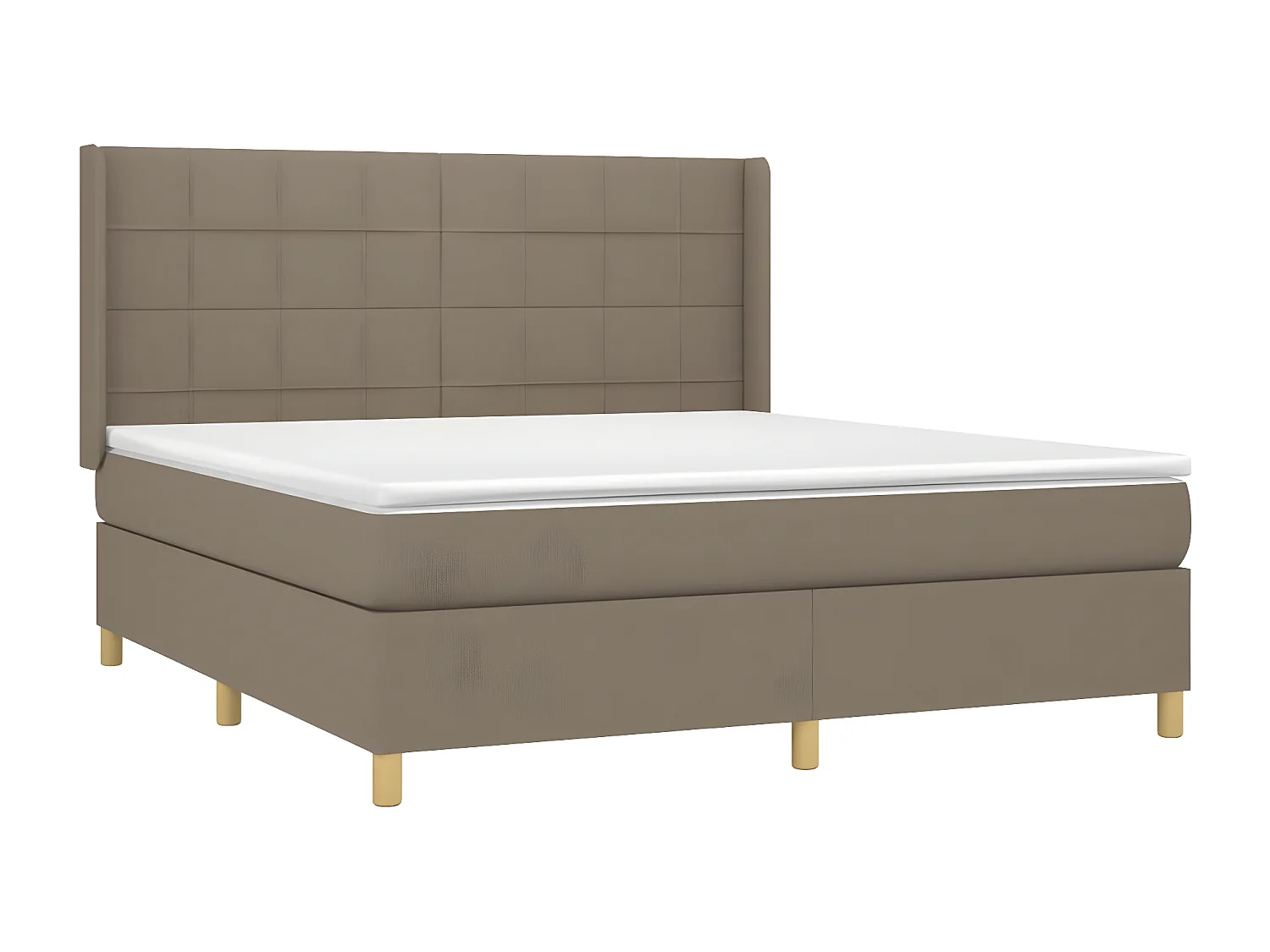Sommier tapissier avec matelas et LED Taupe 180x200 cm Tissu