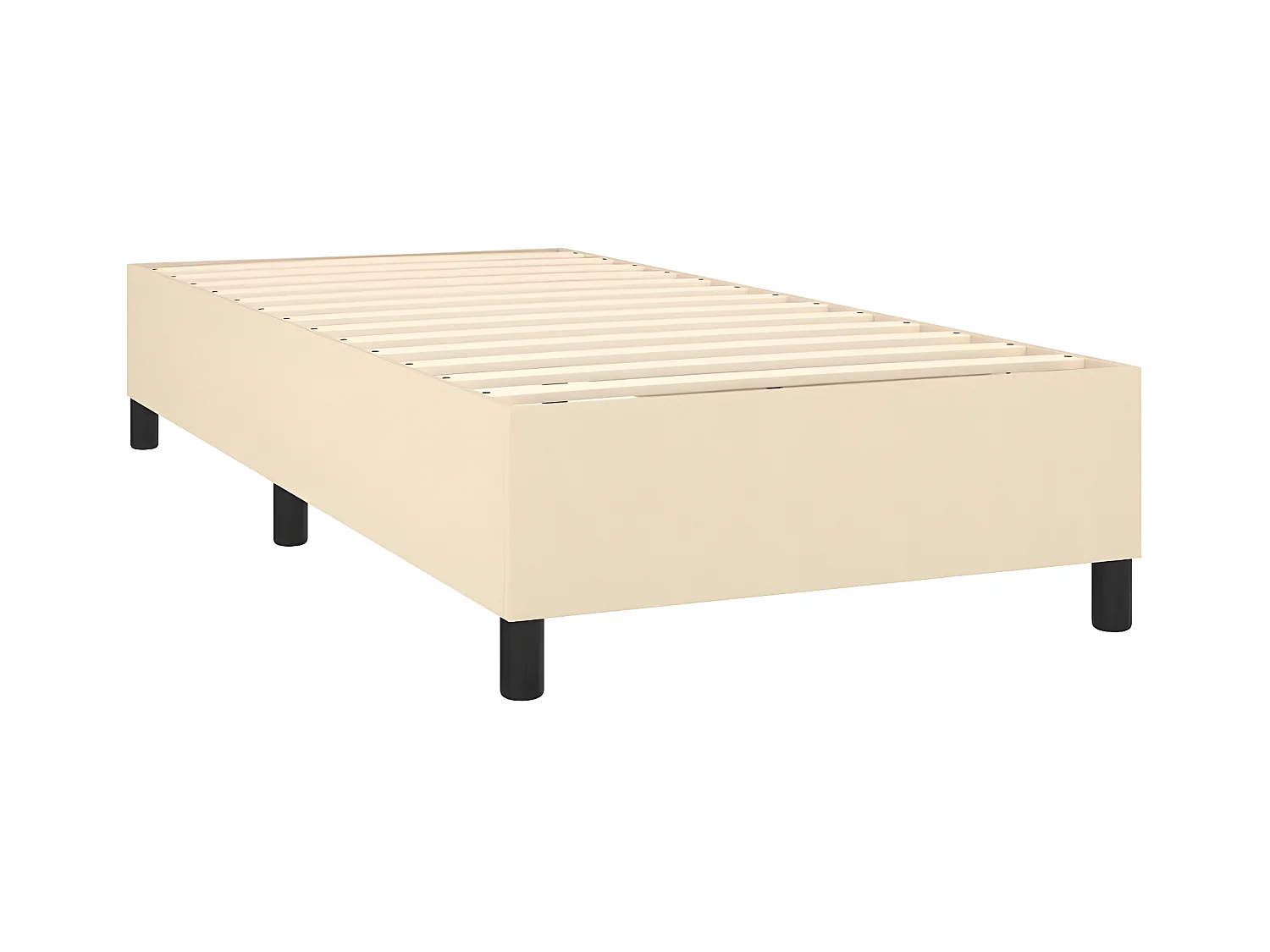 Sommier tapissier avec matelas et LED Crème 80x200cm Tissu