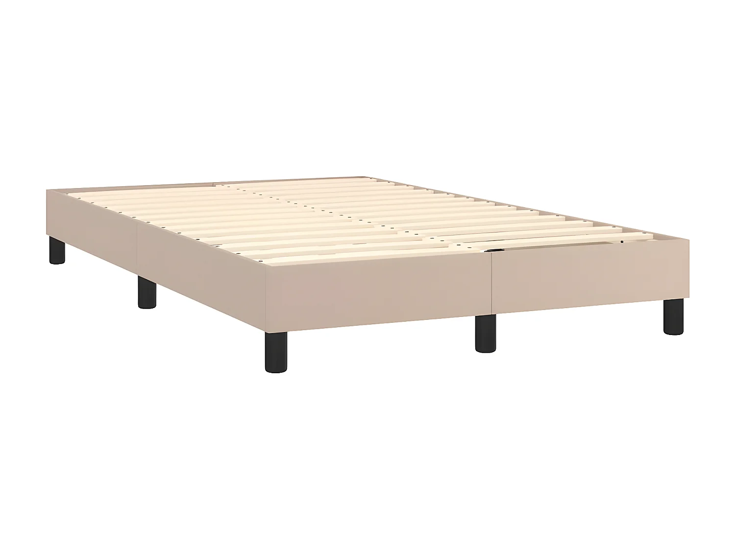 Cama box spring colchón LED cuero sintético capuchino 120x200cm