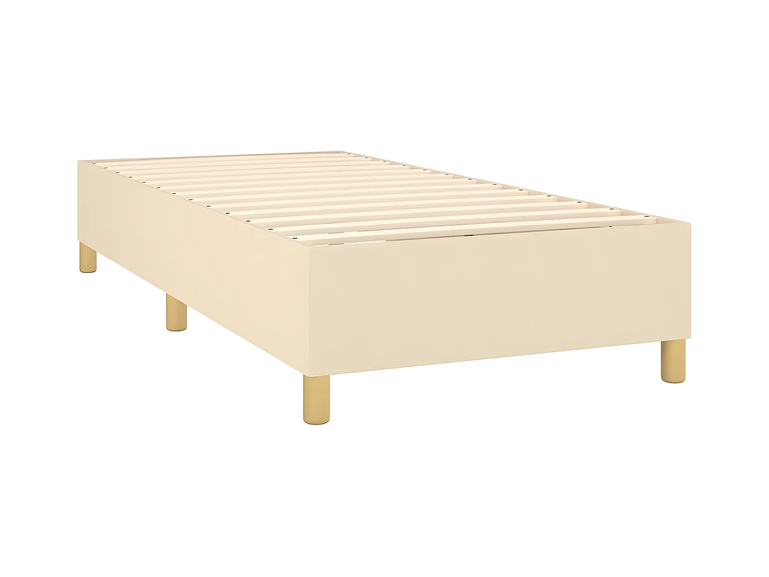Sommier tapissier avec matelas et LED Crème 80x200cm Tissu