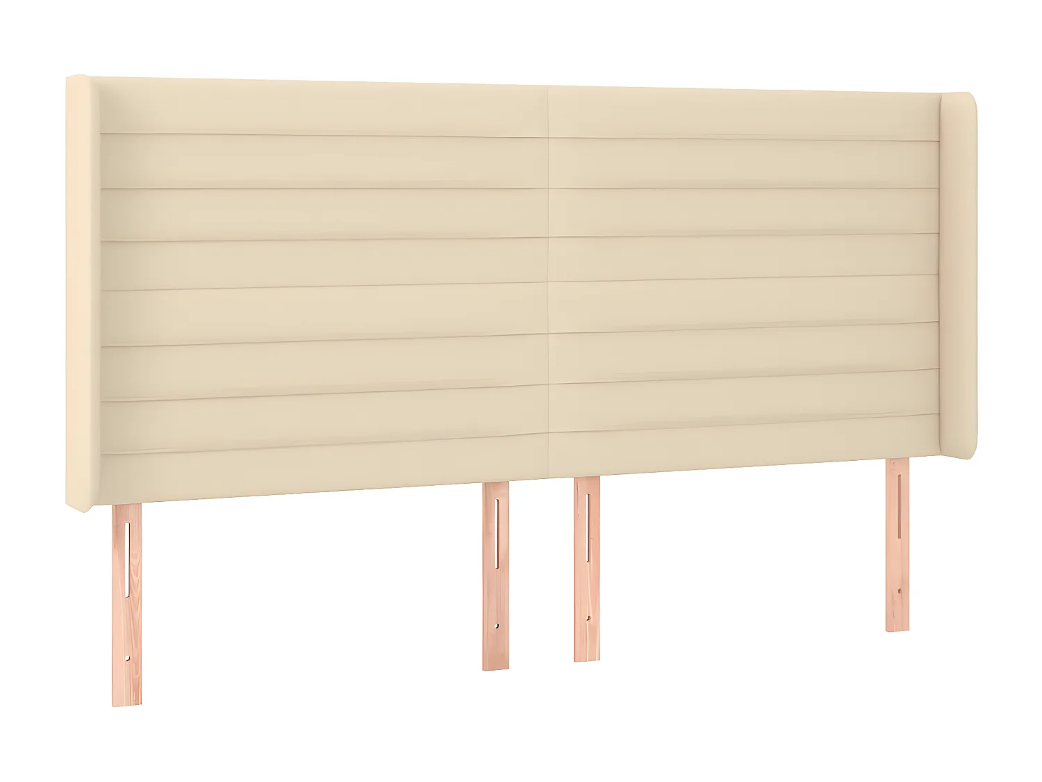 Cama box spring c/ colchão e LED 200x200 cm tecido cor creme