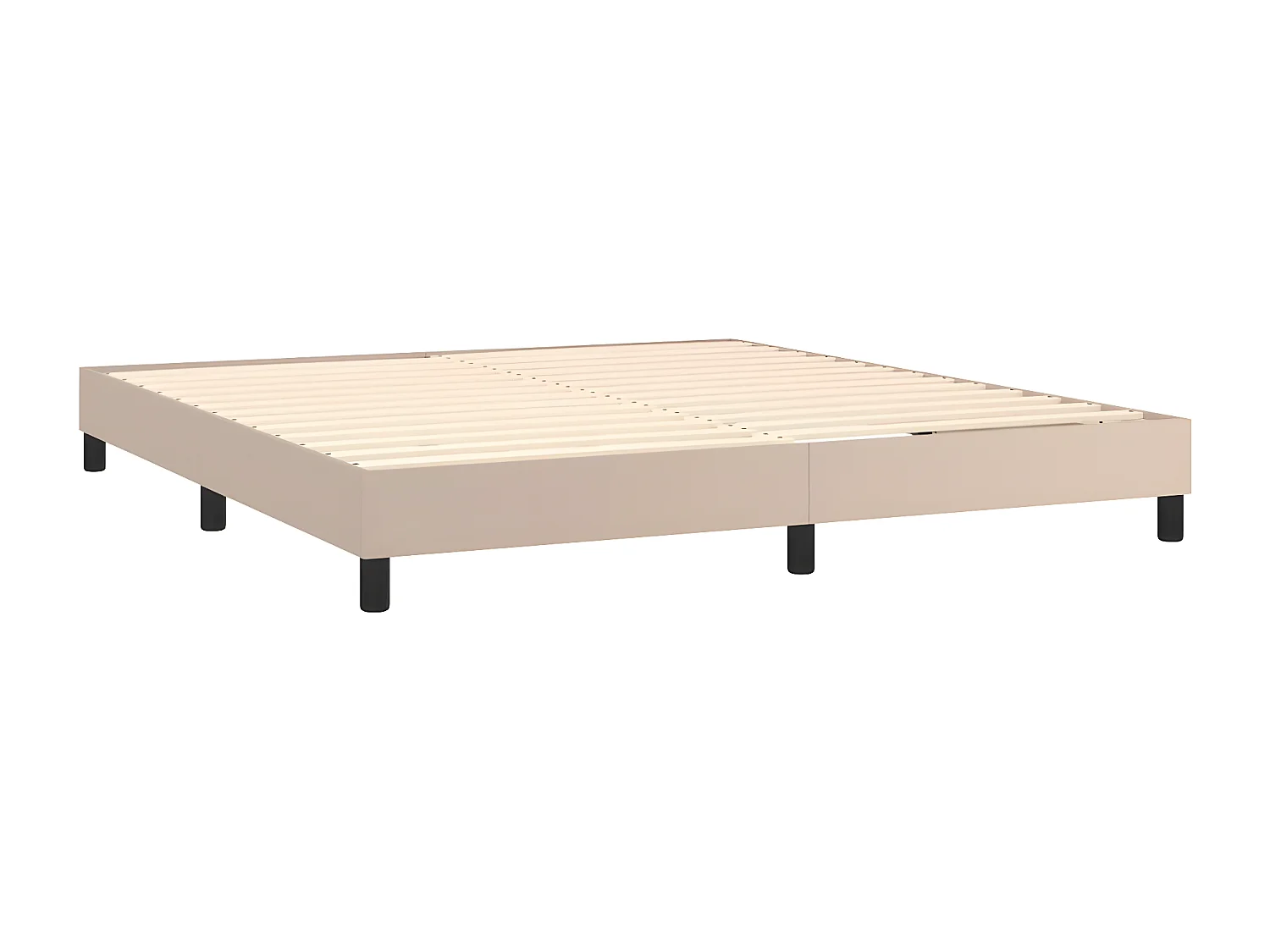 Sommier tapissier matelas LED Cappuccino 160x200 cm Similicuir