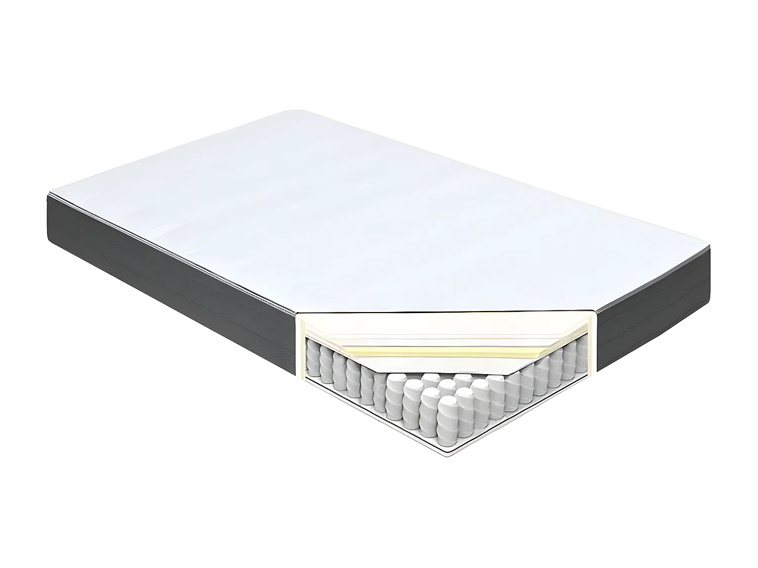 Sommier tapissier Gris foncé Tissu 160x200 cm