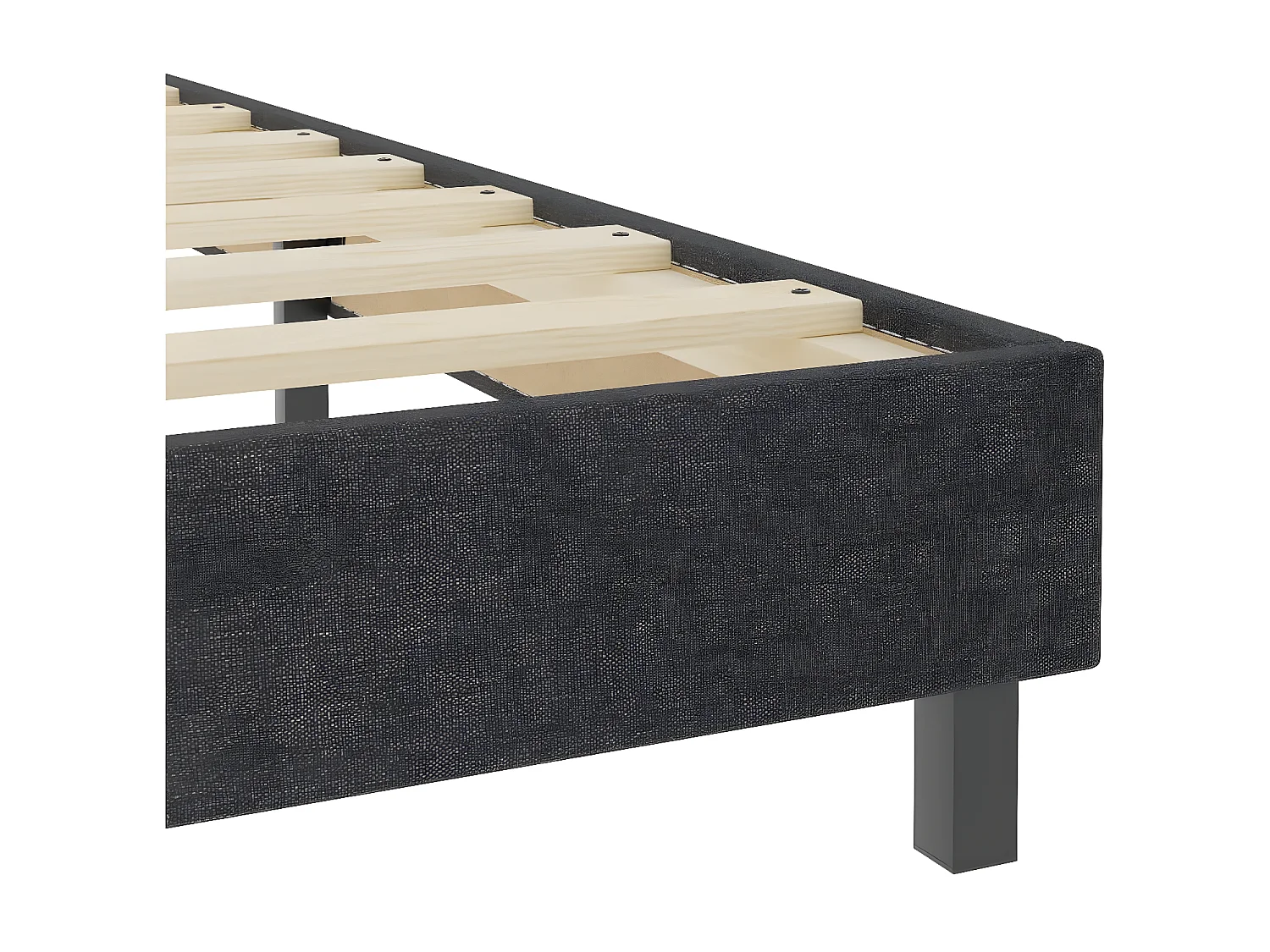 Sommier tapissier Gris foncé Tissu 160x200 cm