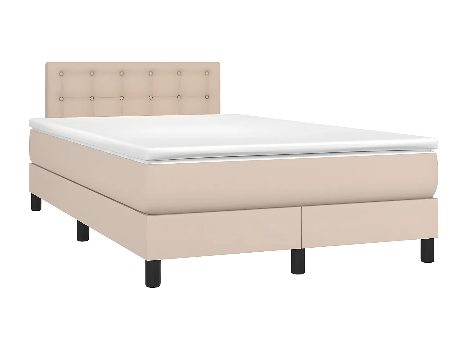 Sommier tapissier matelas LED Cappuccino 120x200 cm Similicuir