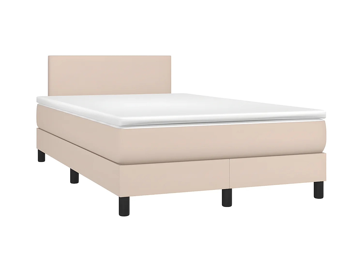 Sommier tapissier matelas LED Cappuccino 120x200 cm Similicuir