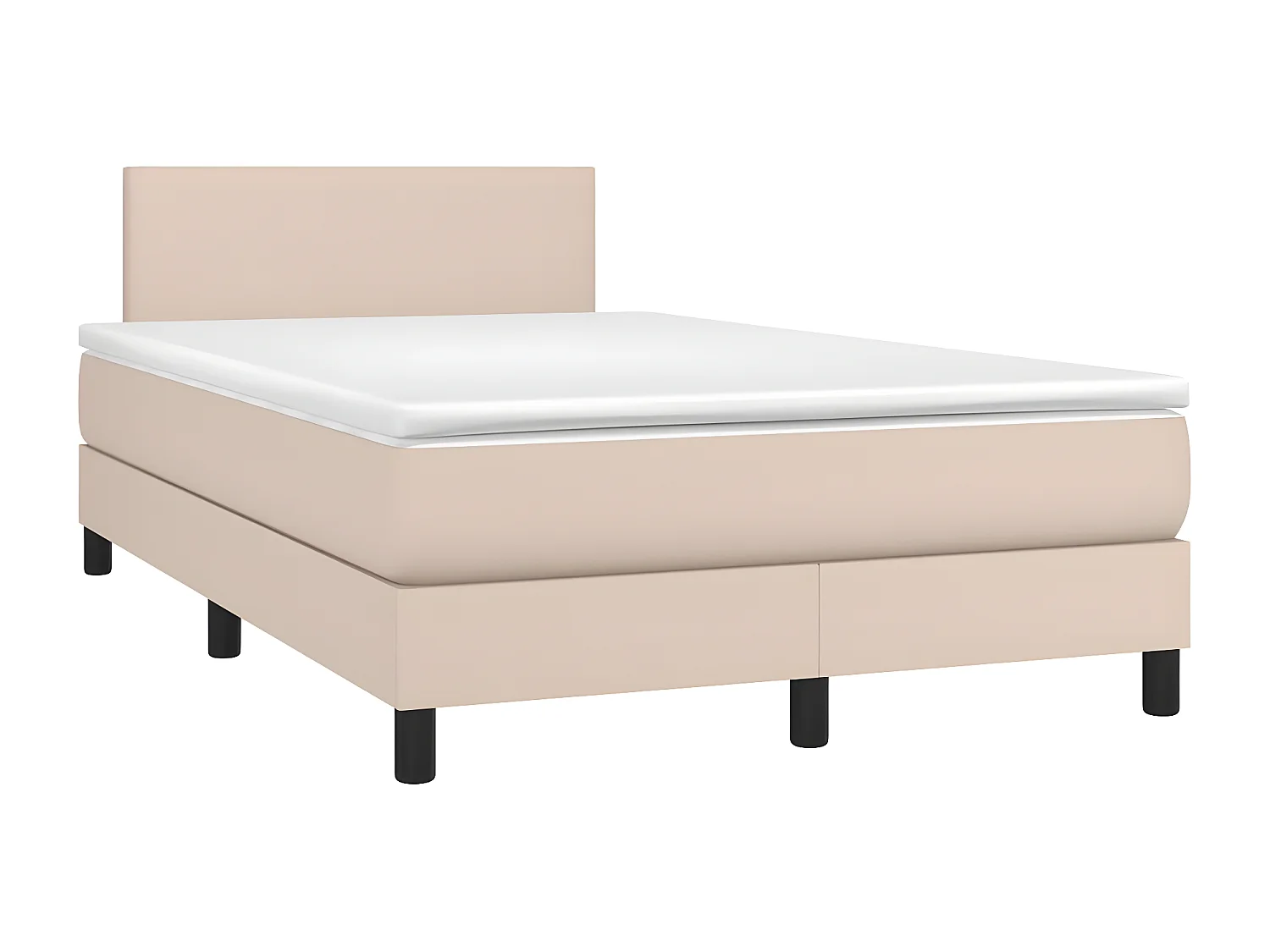 Sommier tapissier matelas LED Cappuccino 120x200 cm Similicuir