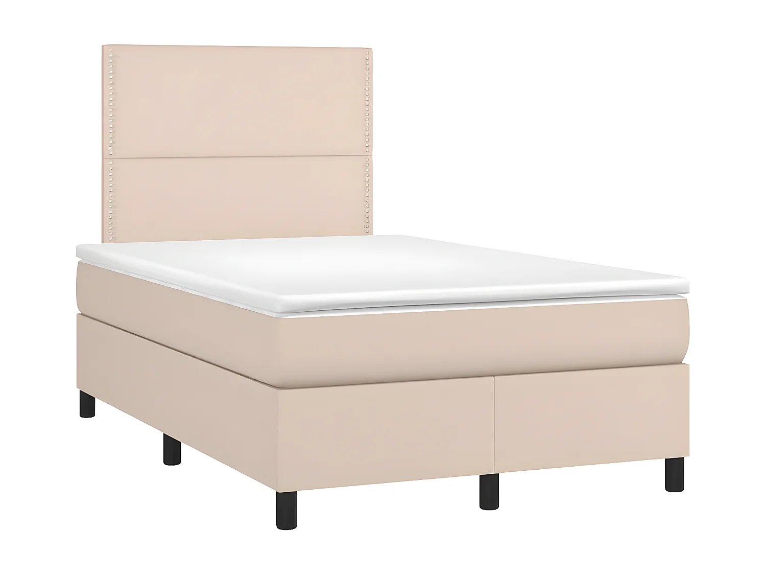Sommier tapissier matelas LED Cappuccino 120x200 cm Similicuir