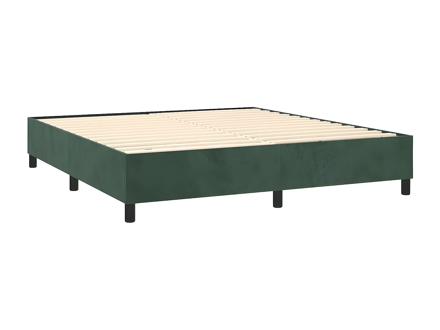 Sommier tapissier matelas et LED Vert foncé 160x200 cm Velours