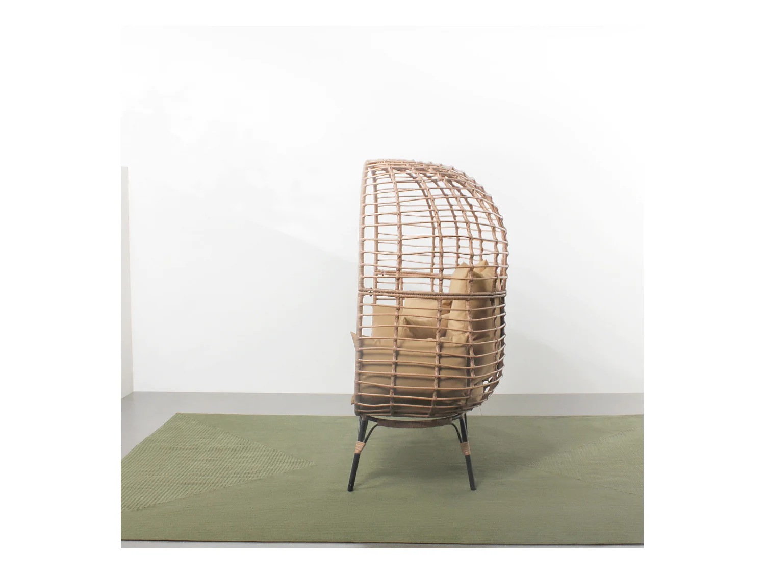 Sillón independiente de 2 plazas de resina efecto ratán JANE