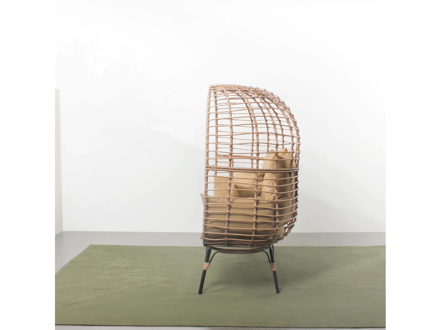 Fauteuil sur pied 2 place en résine effet rotin JANE