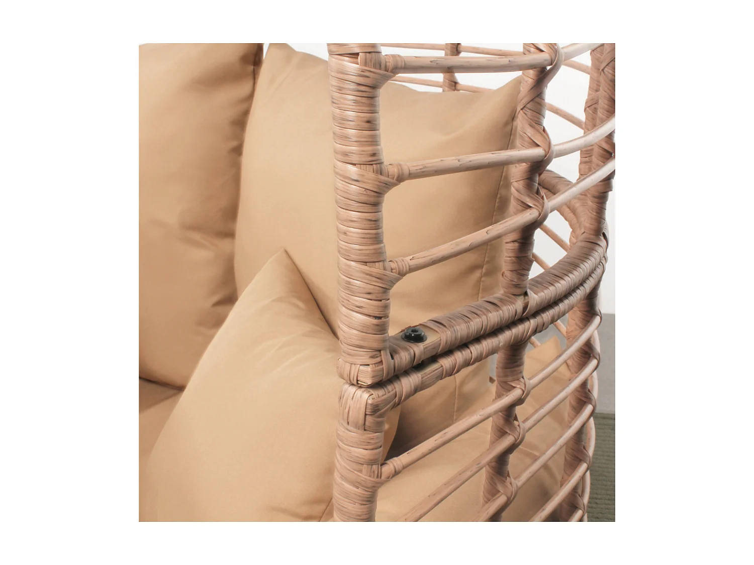 Fauteuil sur pied 2 place en résine effet rotin JANE