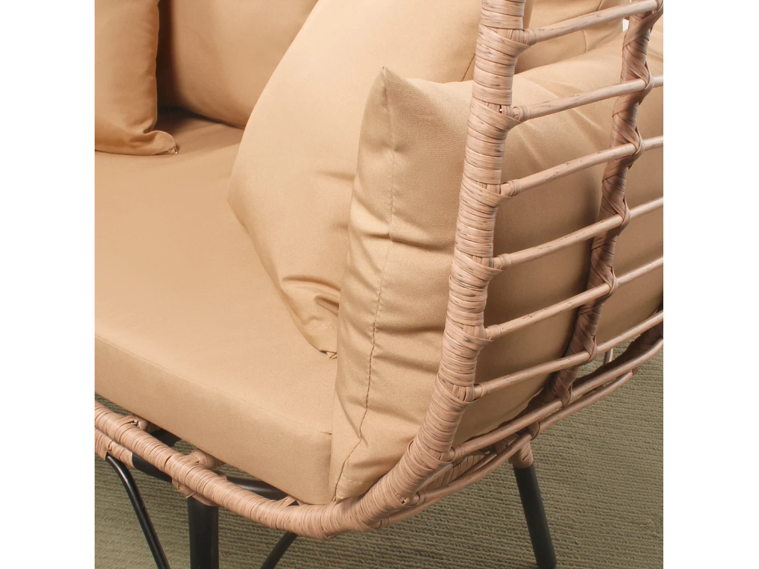 Fauteuil sur pied 2 place en résine effet rotin JANE