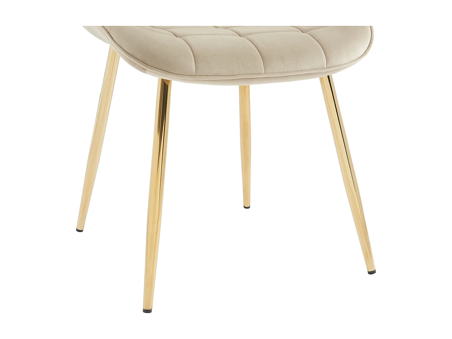 Conjunto de 6 sillas acolchadas de terciopelo y metal dorado - Beige - OLLUA