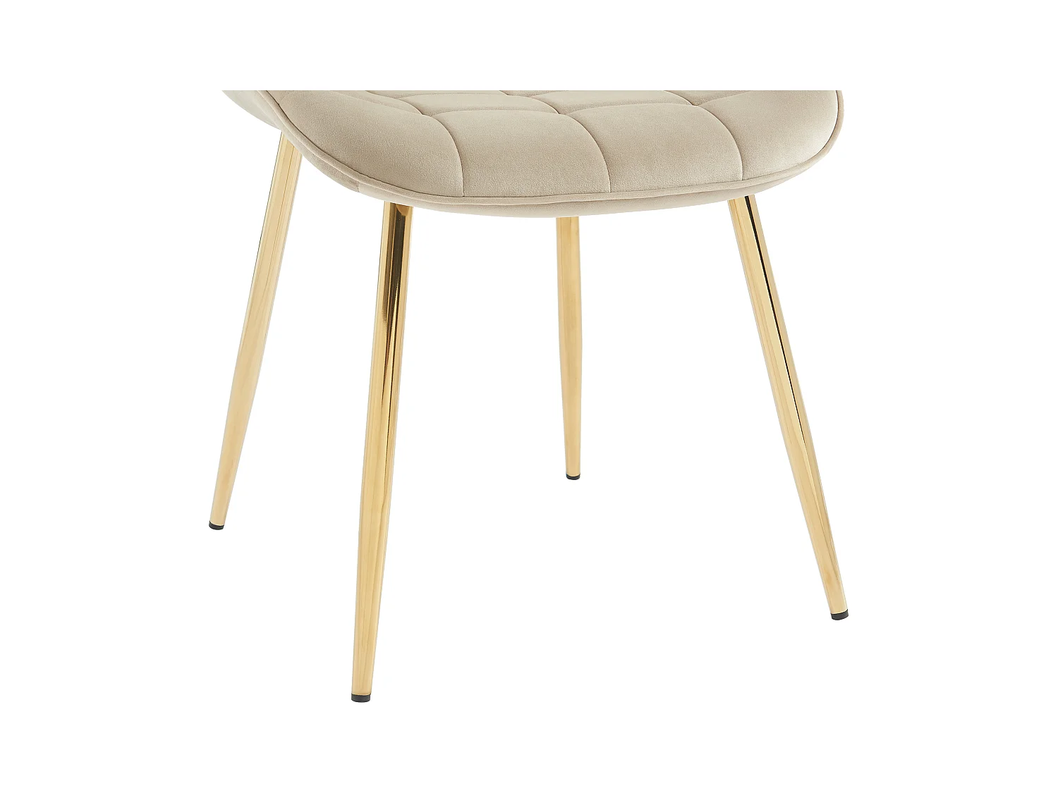 Polsterstuhl 6er-Set - Samt & goldfarbenes Metall - Beige - OLLUA