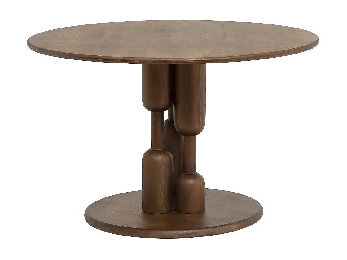 Table à manger ronde en bois de manguier Zola