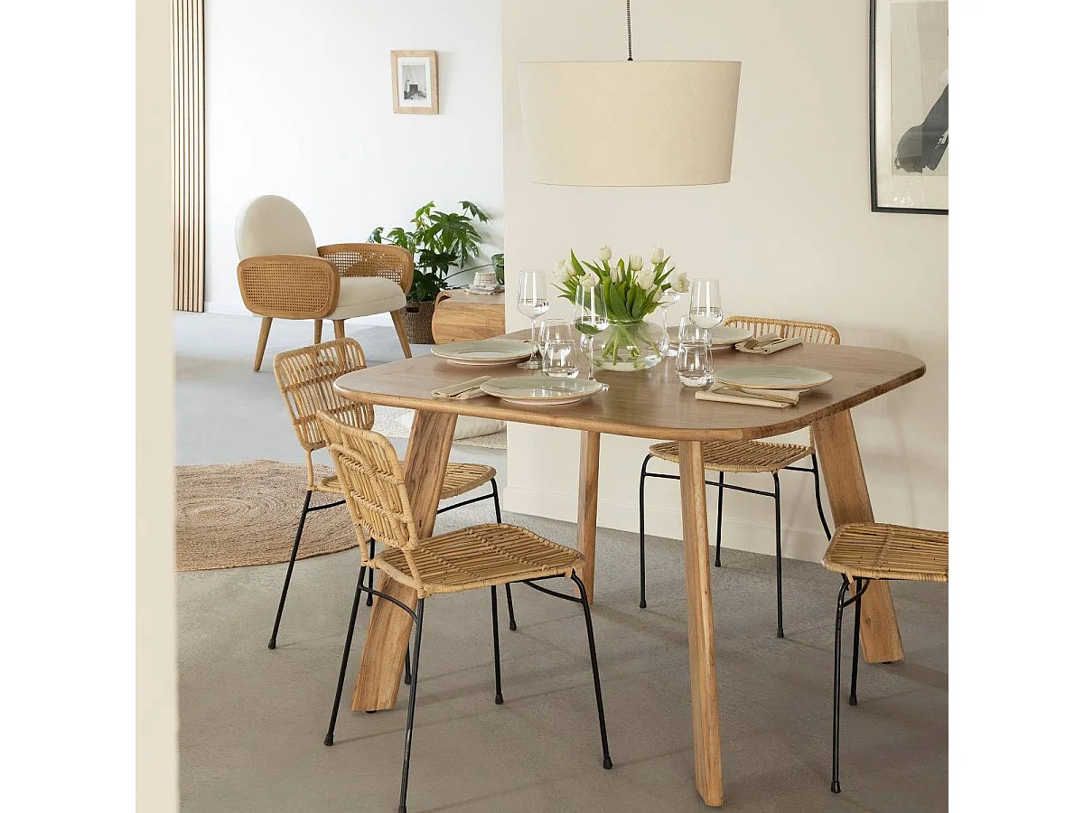 Table à manger en bois acacia Flora