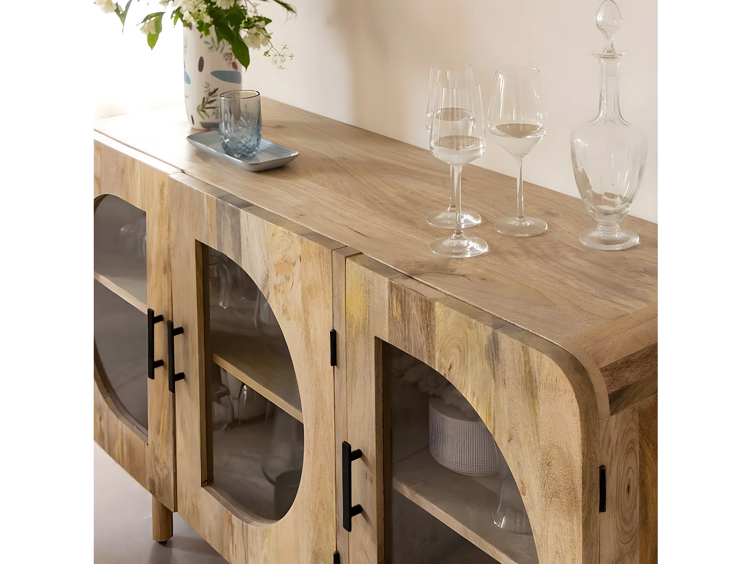 Buffet 3 portes en bois de manguier Nova