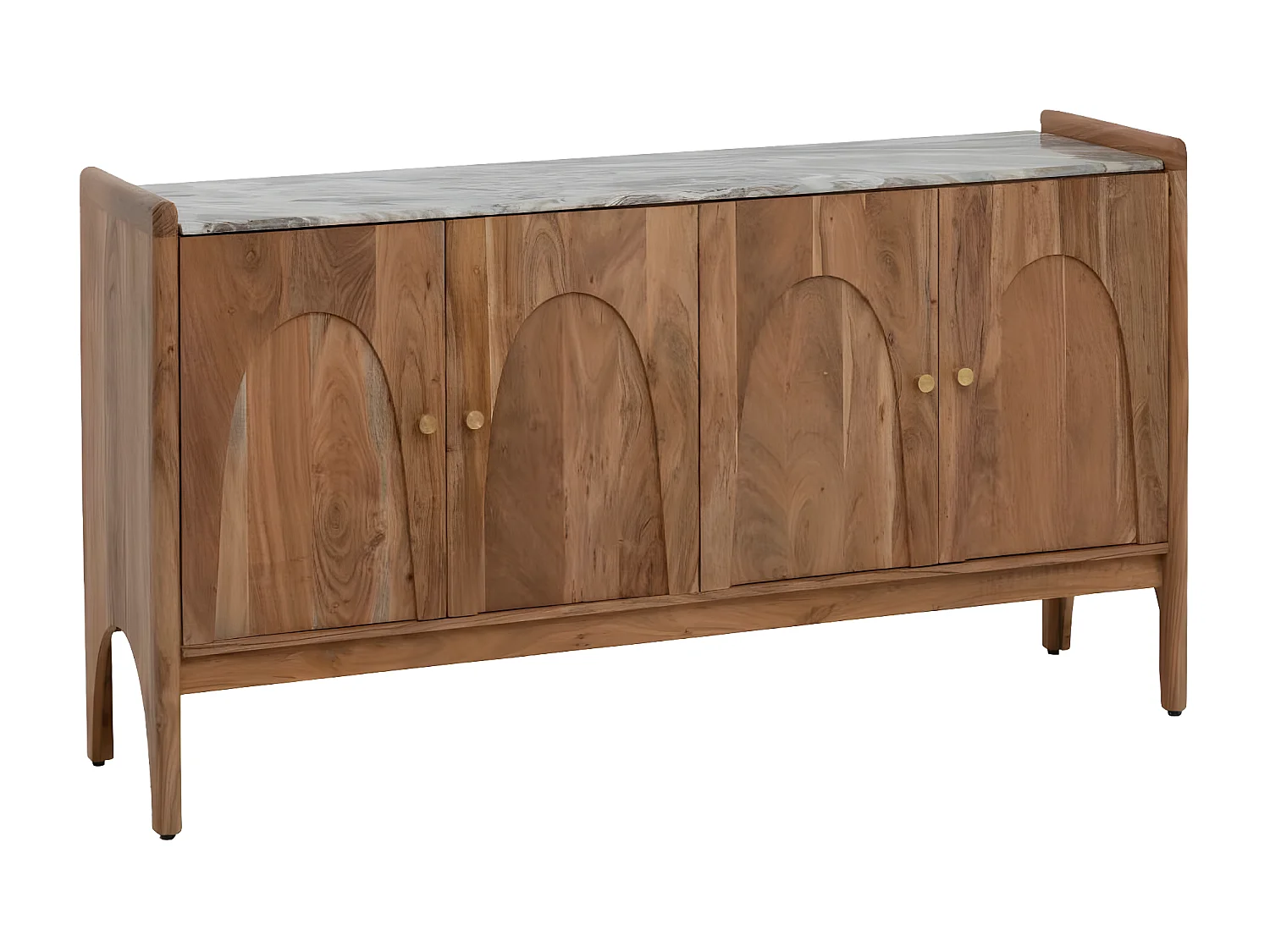 Buffet en marbre et bois d'acacia Calix