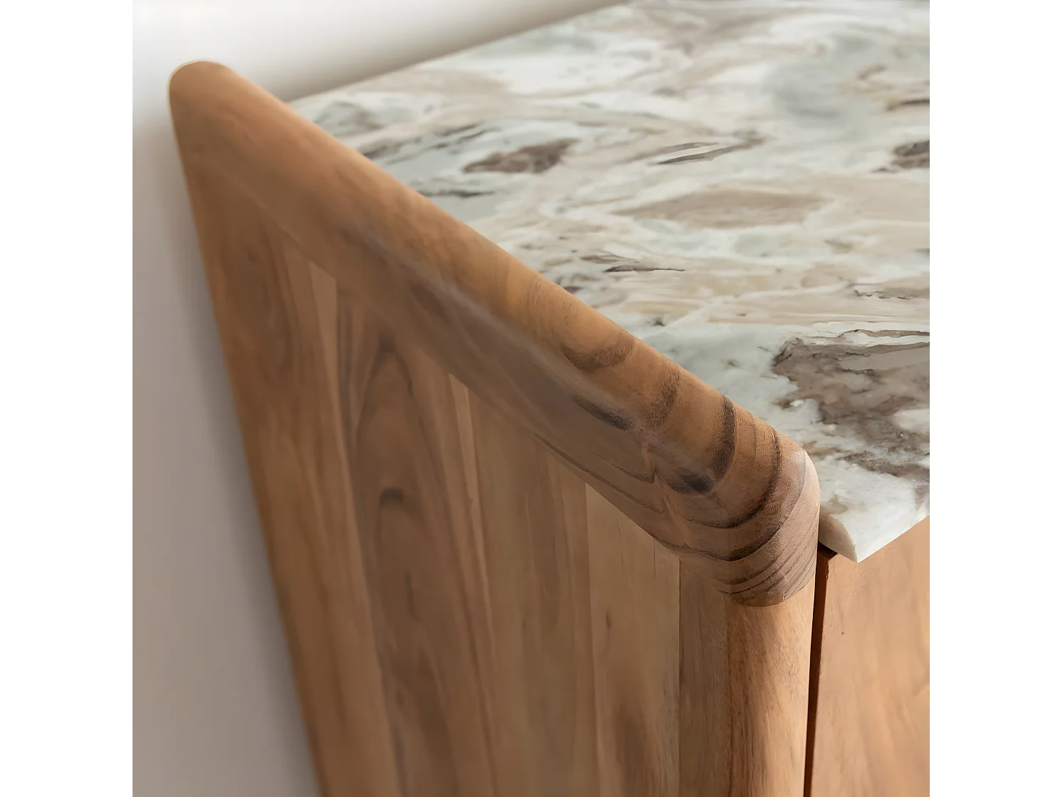 Buffet en marbre et bois d'acacia Calix