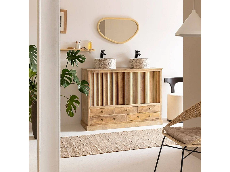 Meuble sous vasque en bois de manguier Liora