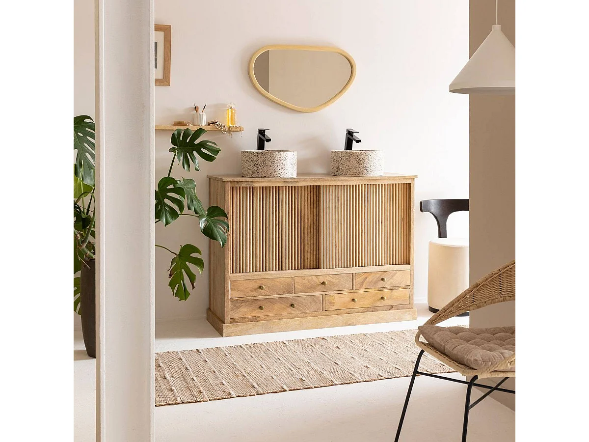 Meuble sous vasque en bois de manguier Liora