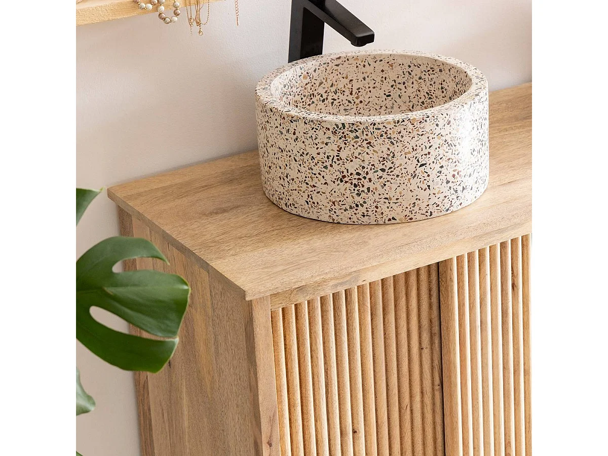 Meuble sous vasque en bois de manguier Liora