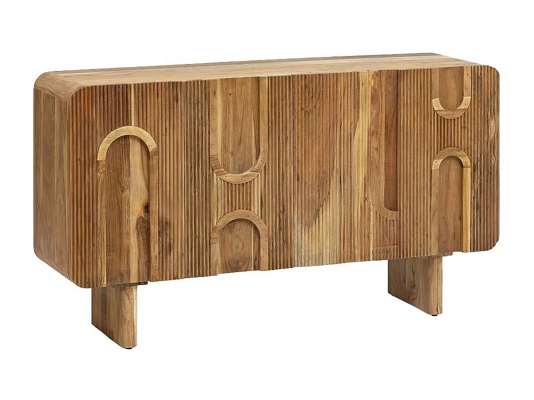 Meuble sous vasque en bois d'acacia foncé Tilio