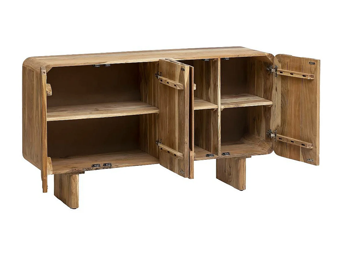 Meuble sous vasque en bois d'acacia foncé Tilio