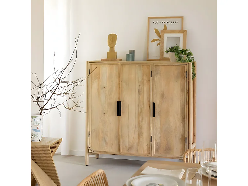 Buffet Nova de madera de mango de 3 puertas - Made in Meubles