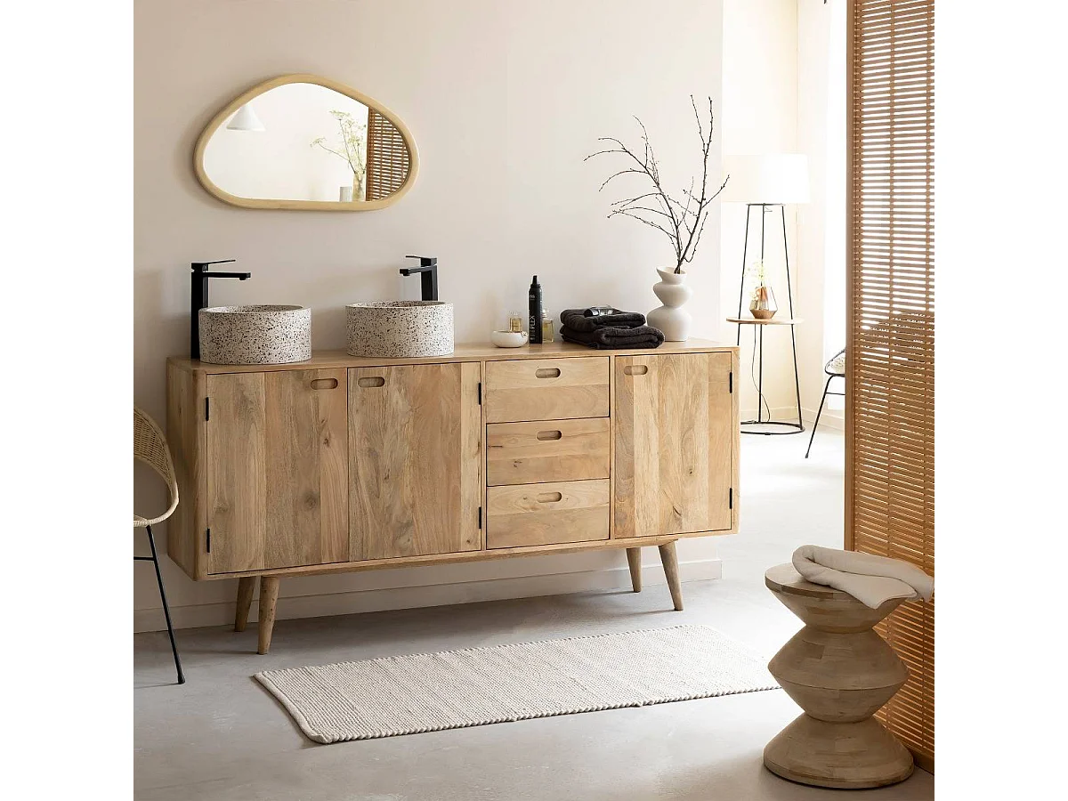 Meuble sous vasque en bois de manguier Rowene
