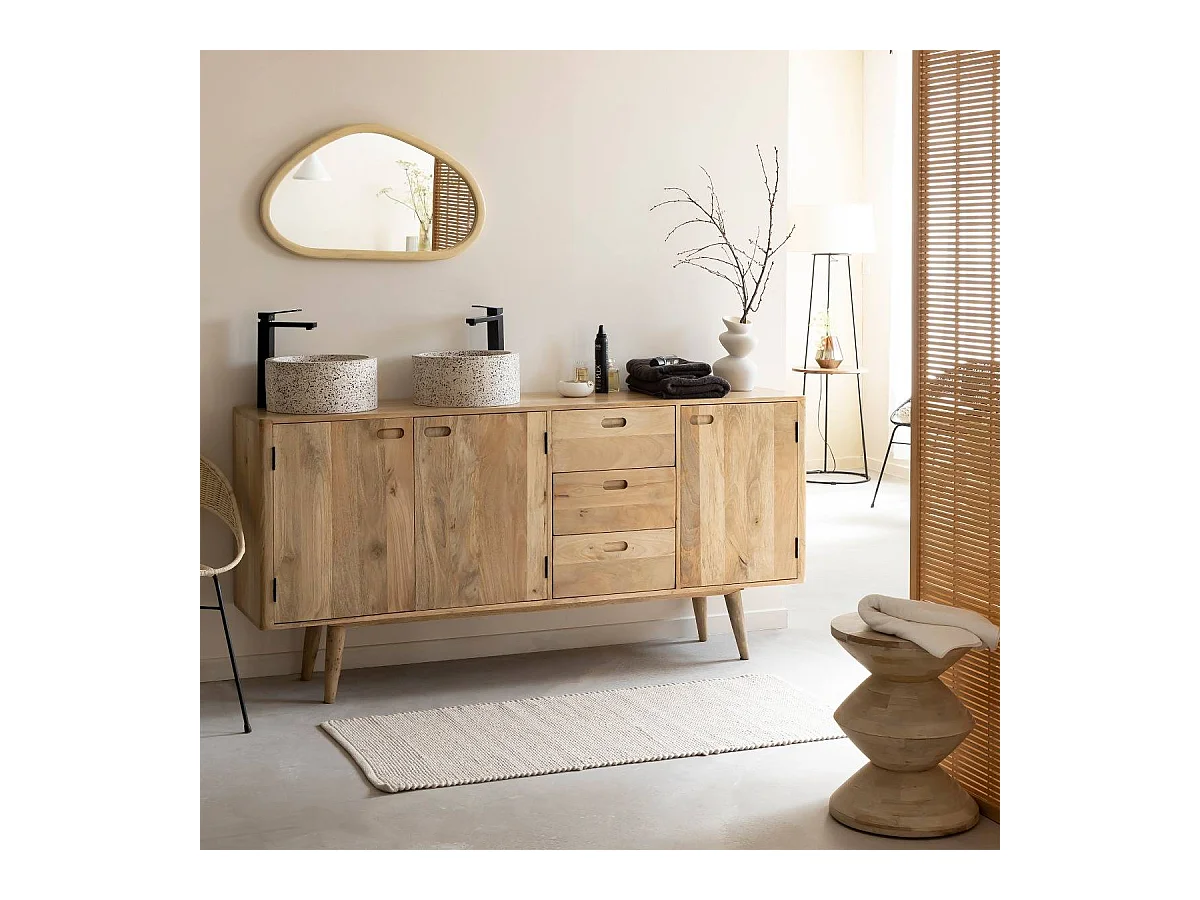 Meuble sous vasque en bois de manguier Rowene