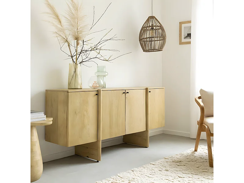 Buffet en bois de manguier 4 portes Amara