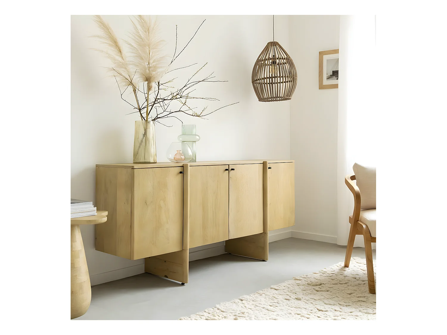 Buffet en bois de manguier 4 portes Amara