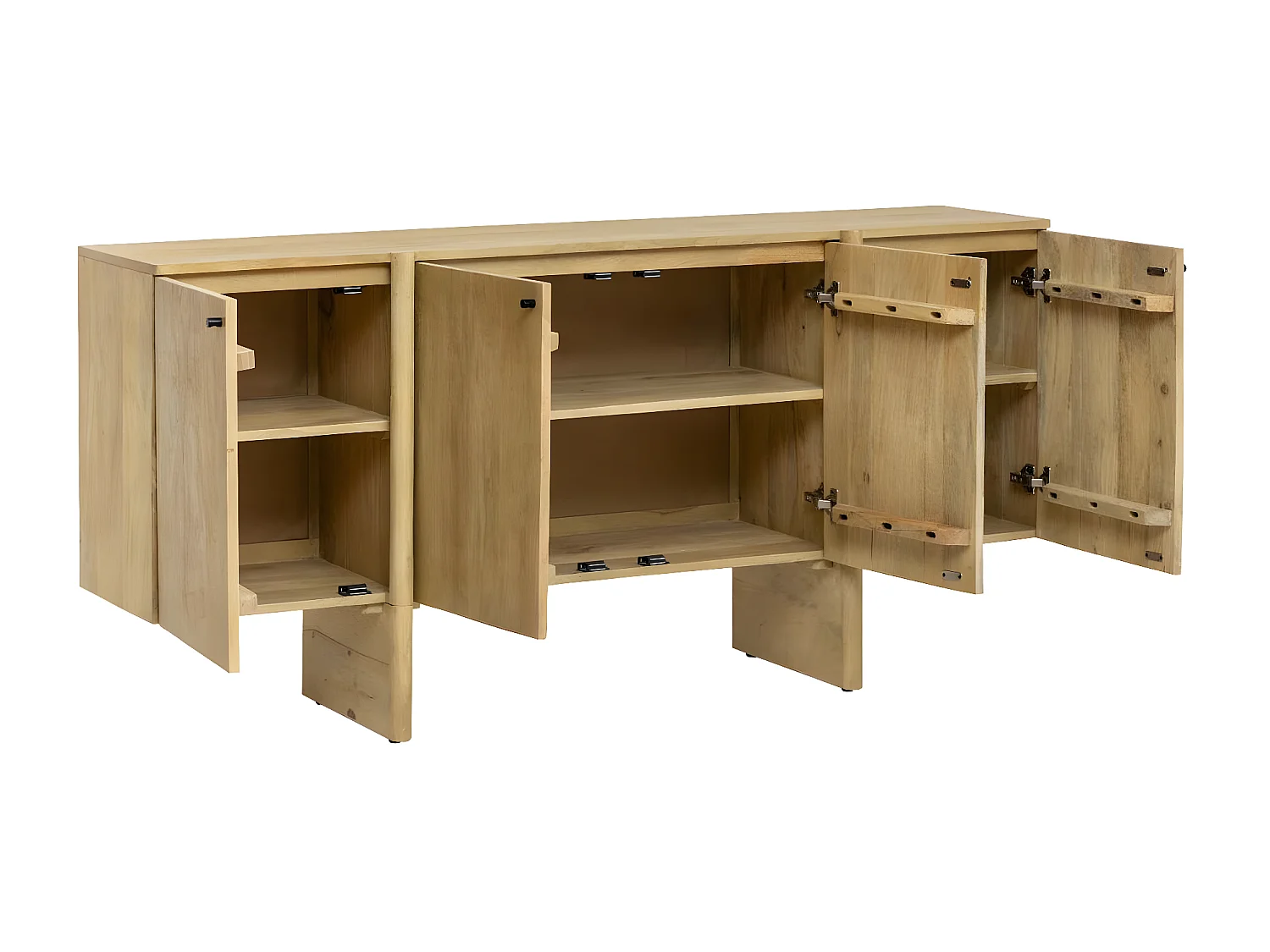 Buffet de madera de mango de 4 puertas Amara - Diseño elegante y práctico