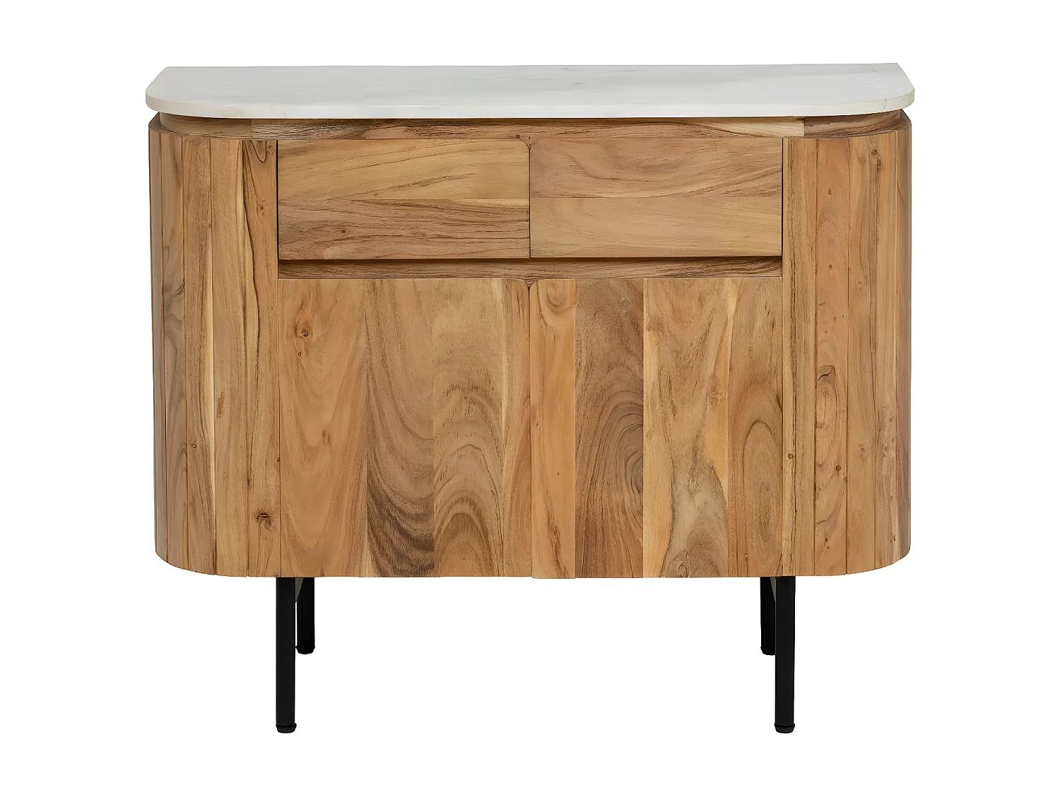 Buffet en bois d'acacia et en marbre blanc Rick