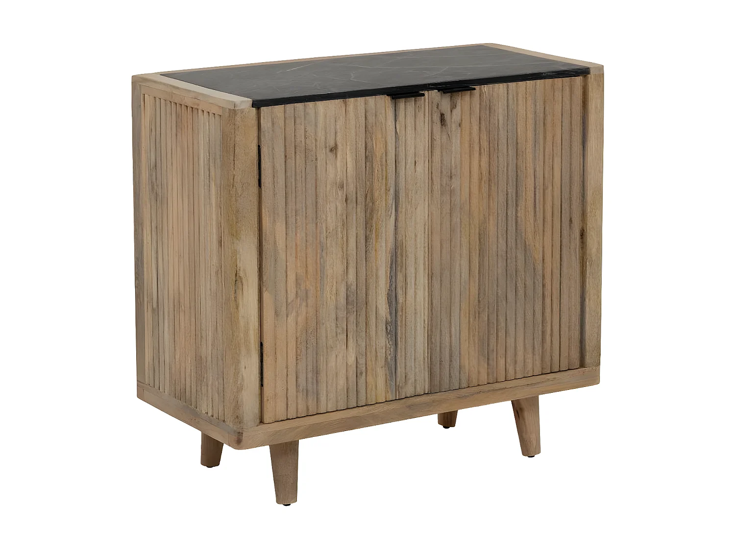 Buffet de madera de mango y mármol negro Riley - Estilo escandinavo y elegancia contemporánea