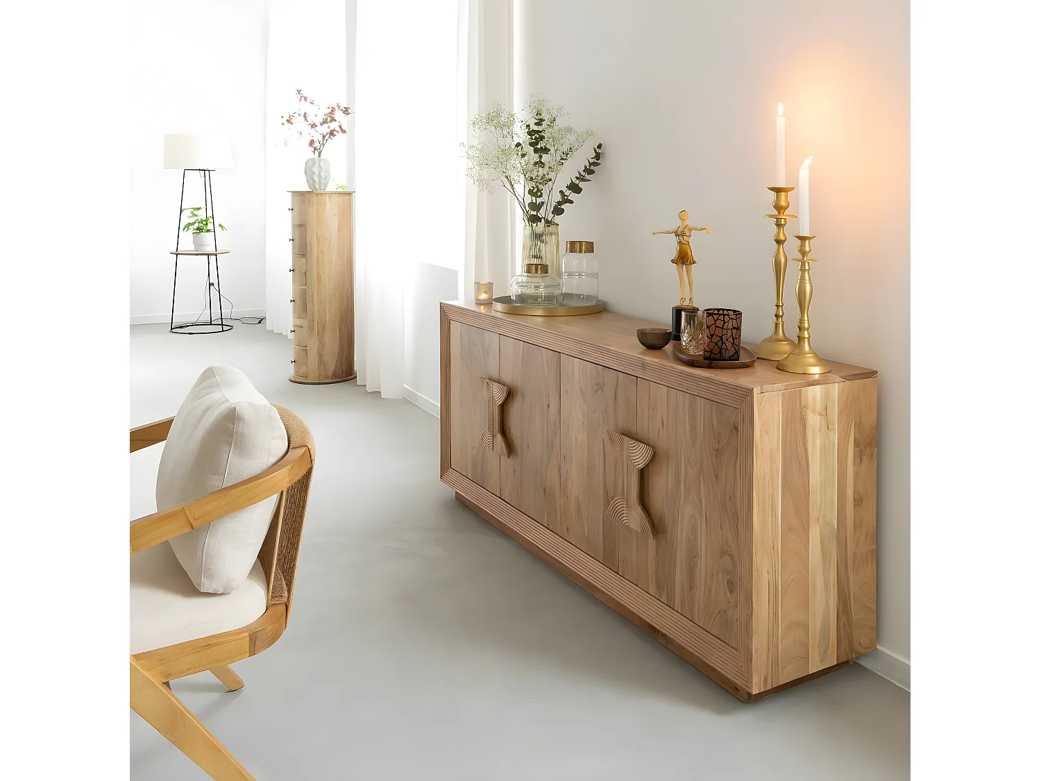 Buffet en bois d'acacia Lonni