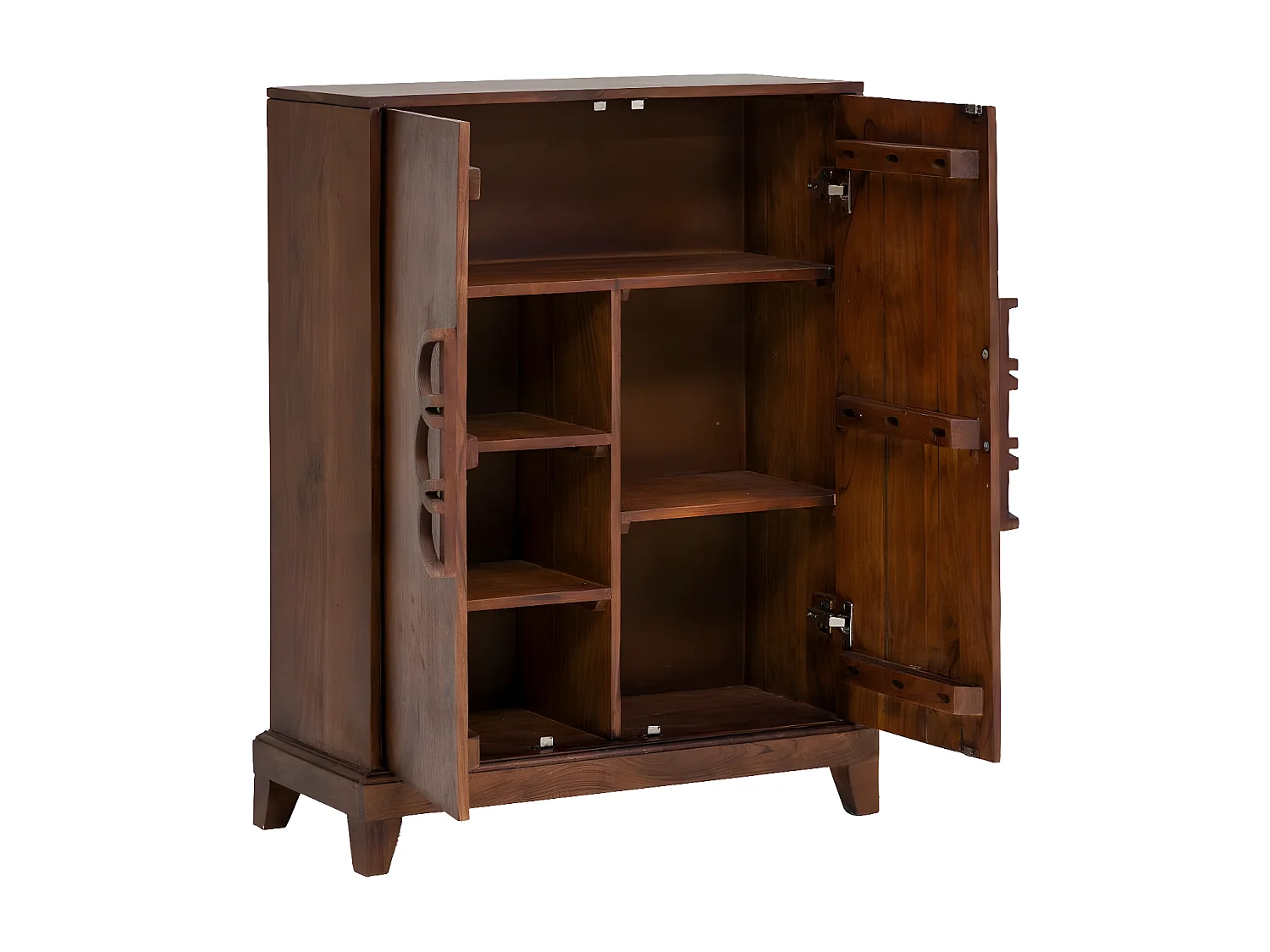 Buffet de madera de acacia Quilla con asas en forma de anillos