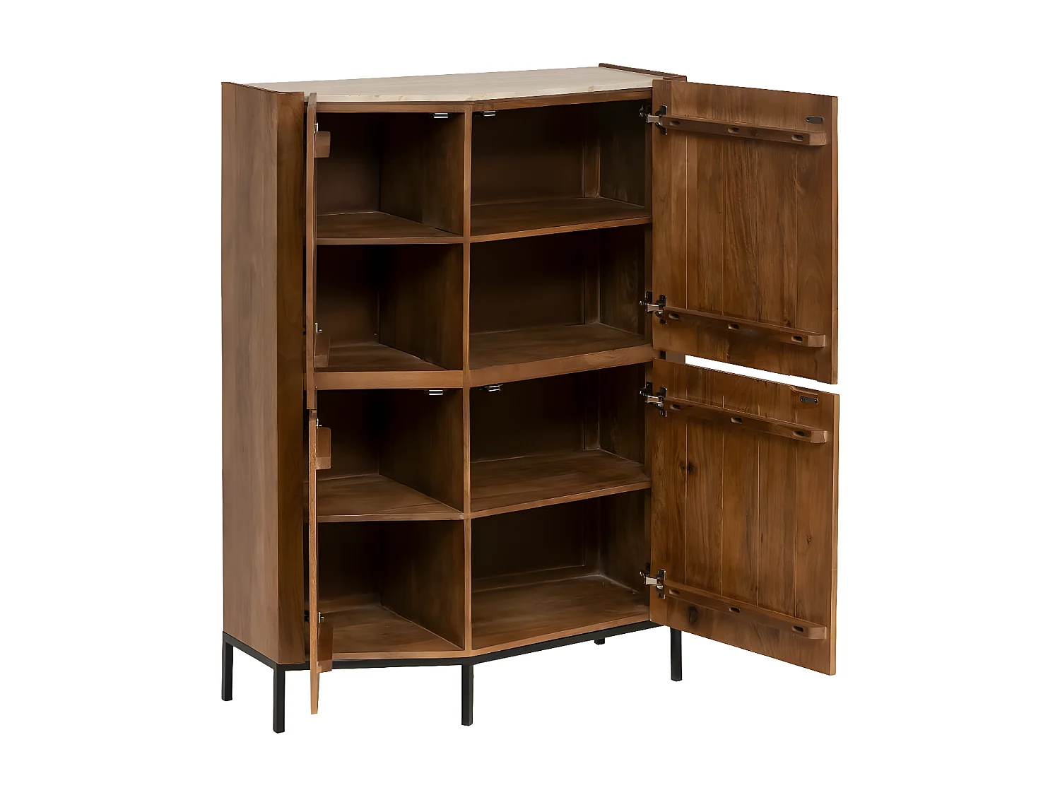 Buffet haut en bois de manguier et travertin Azure