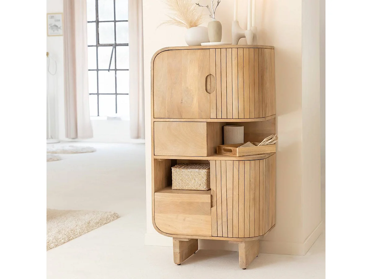 Buffet haut en bois de manguier Yoni