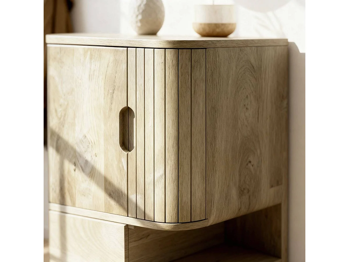 Buffet haut en bois de manguier clair Yoni